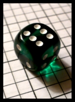 Dice : Dice - 6D - Green Tranparent with White Pips - Ebay July 2010